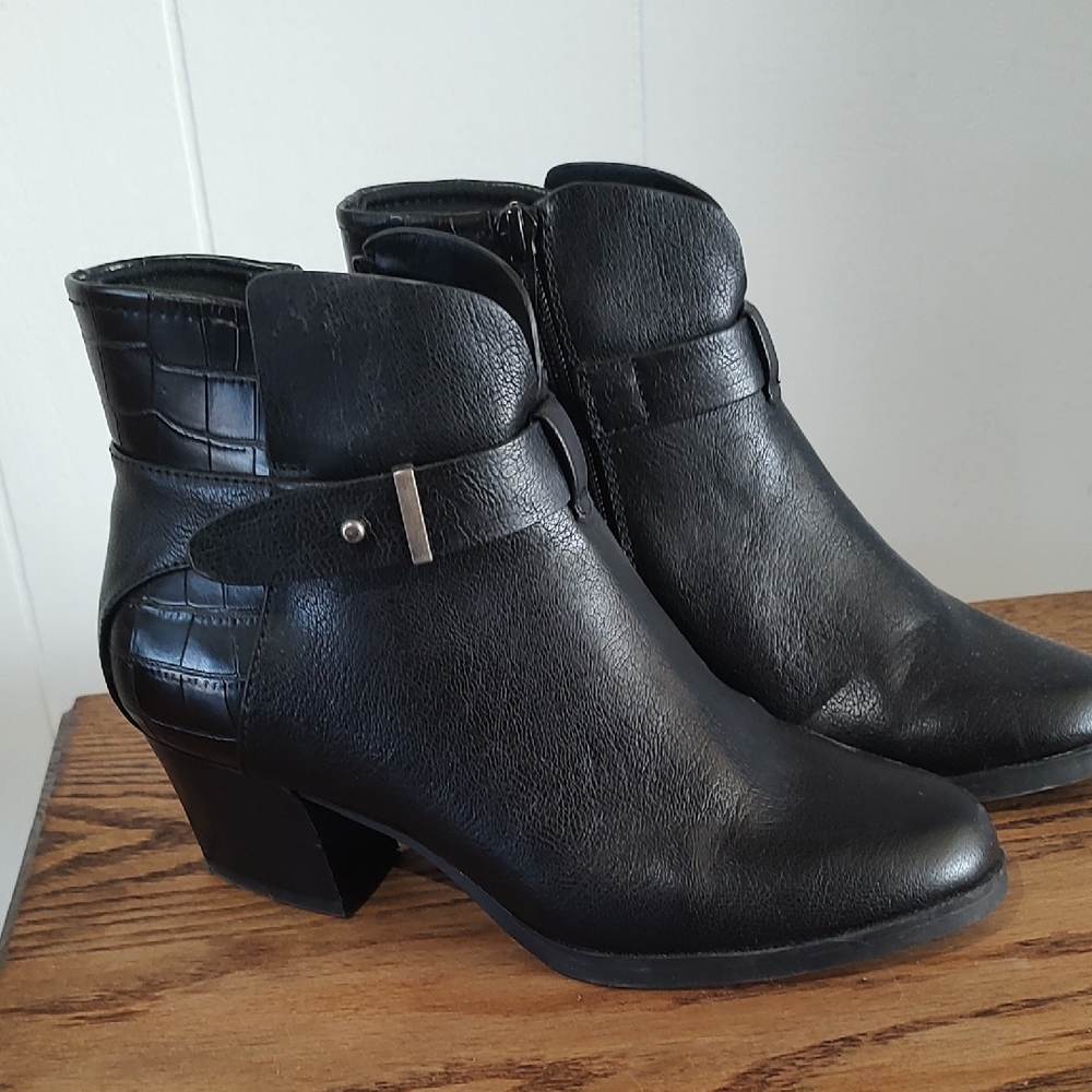 Black Leather Ankle Boots